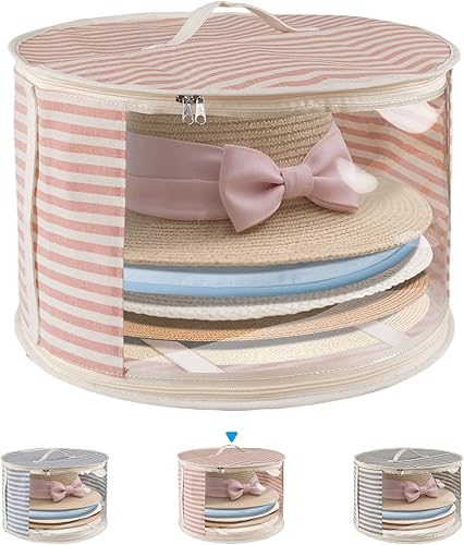 Miniatura 8 de Bolsa Organizadora de Sombreros ComfortKeeper de 1 Paquete con Ventana Transparente, Capacidad para hasta 7 Sombreros, Organizador de Sombrero