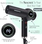MINT Dragonfly Ionic Hair Dryer with Diffuser | Lightweight Professional Hair Dryer | Smart Negative Ion | High Speed Hair Dryer | Brushless Ionic Blow Dryer | Low EMF