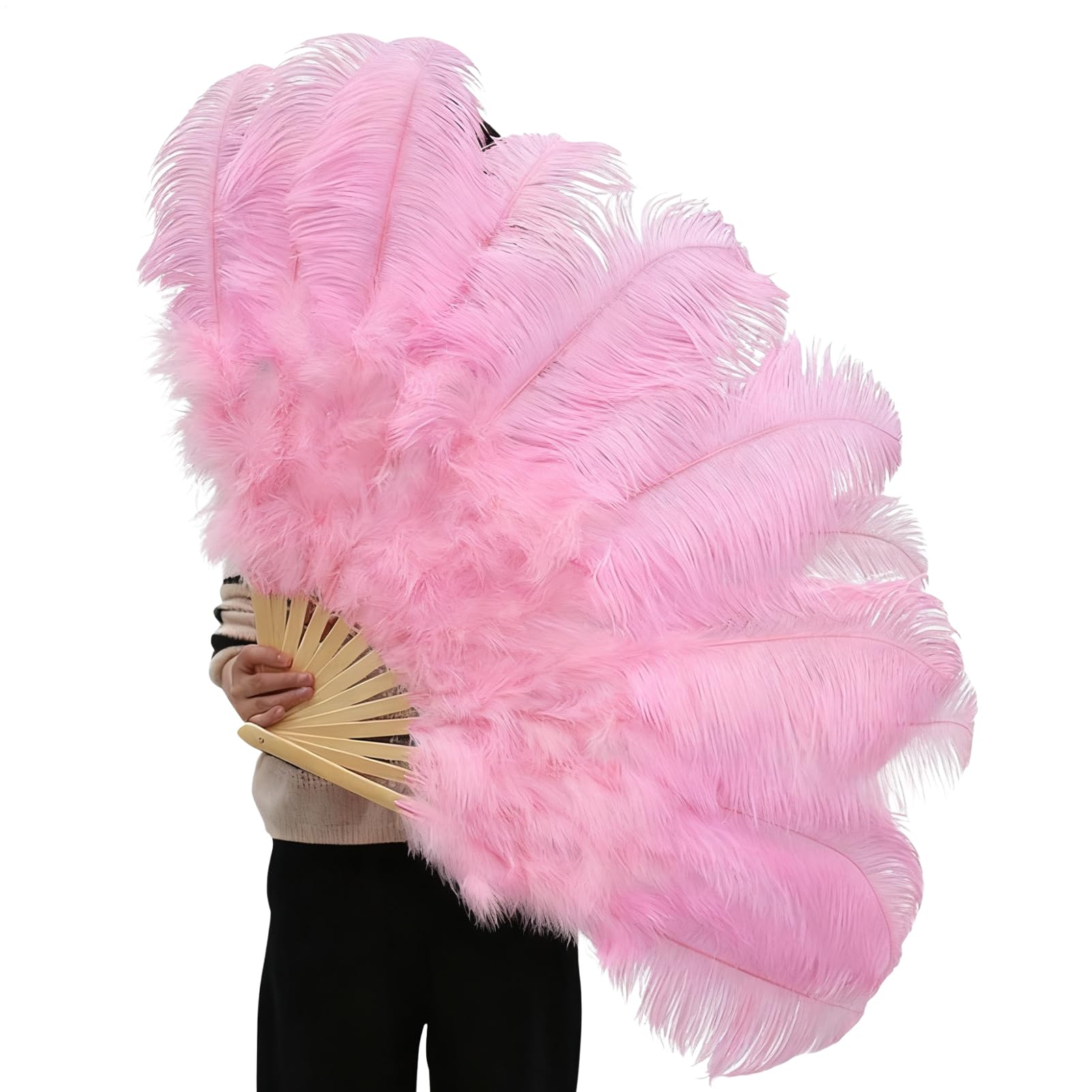 Uonguon Ventagli da danza - pieghevoli da 13 ossa per attività creative, ventagli clack per danza, festival burlesque, teatro, scena, festa di matrimonio, fotografia, chiesa, viaggi