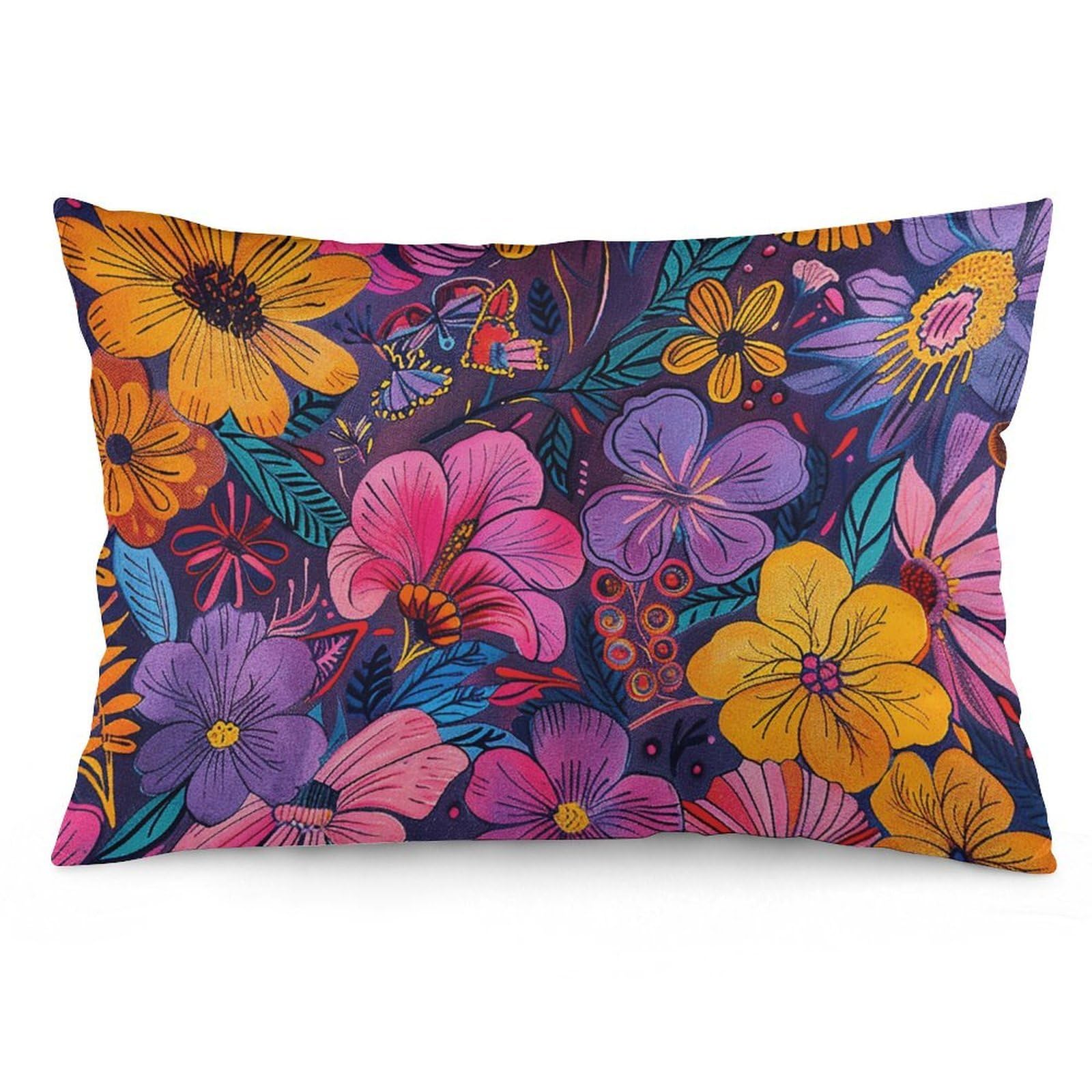 2 Pack Pillow Cases for Hair and Skin, Soft Breathable Pillow Case Covers with Hidden Zipper, Vibrant Colorful Patterns Pillowcase 20"x30" Pillow Covers for Sleeping Gift