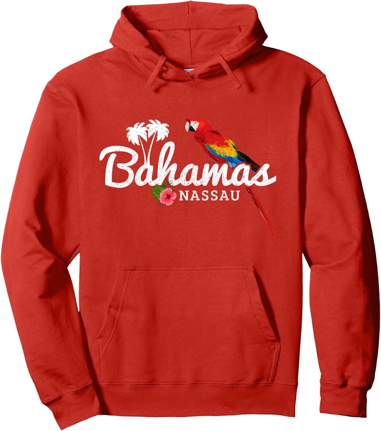Bahamas Nassau Parrot Tropical Plants Vintage Bahamas Pullover Hoodie