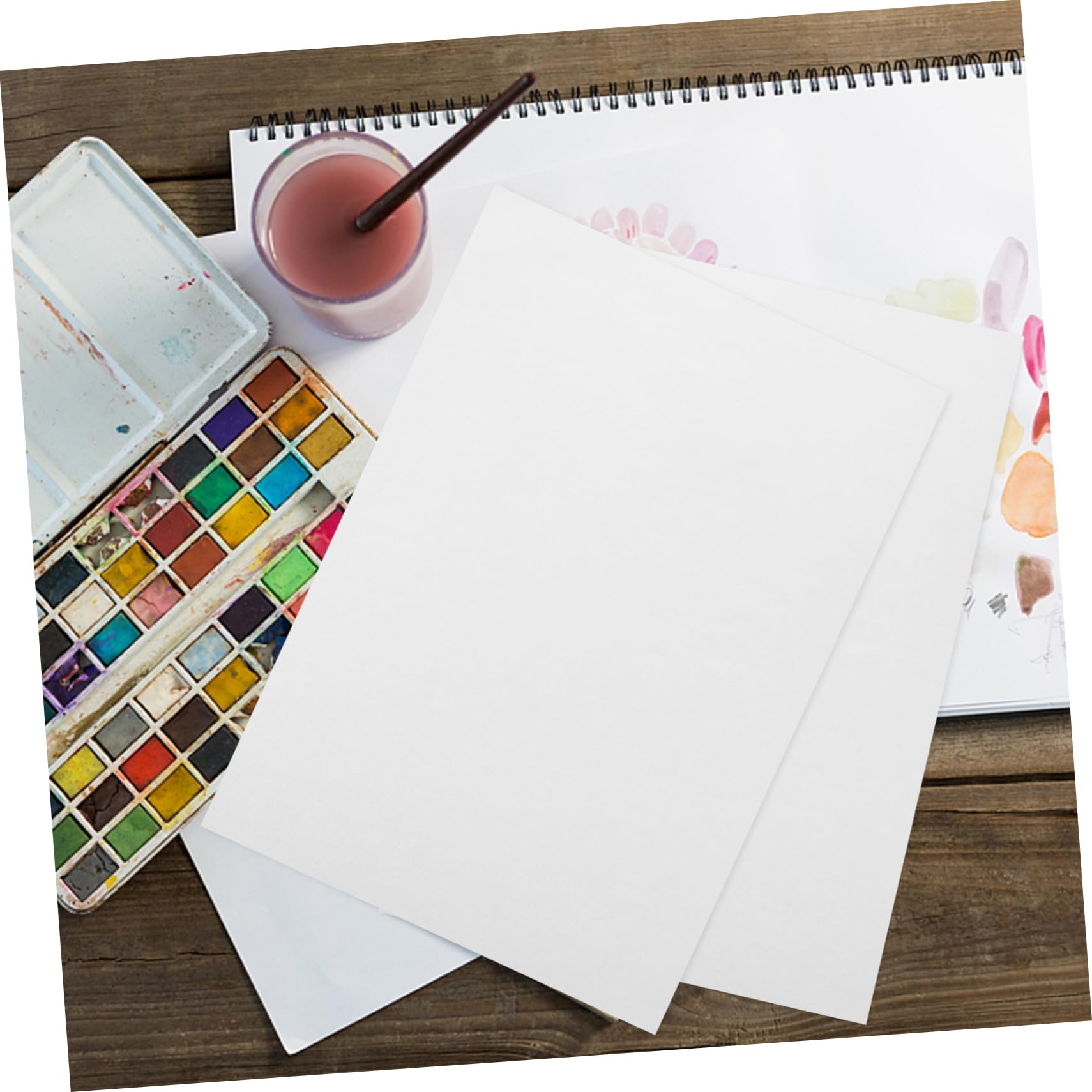 Papier Aquarelle 160g Épais 8k, 50 Feuilles, Blanc