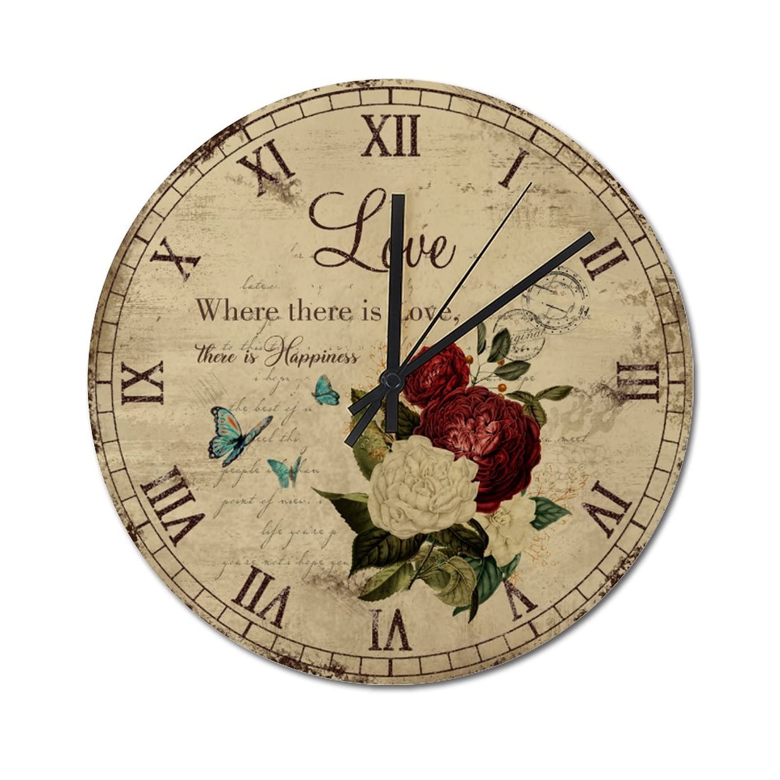 Horloge ronde sans tic-tac pour supprimer les bruits du salon