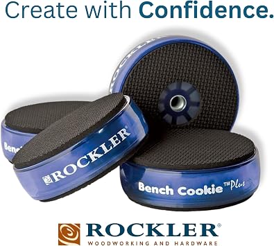 Rockler Work Bench Cookies Plus Work Grippers (4 Pack) Rockler Bench Cookies Protect Workpiece from Scratches and Benchtop Debris - Woodworking Kit for Most Average-Sized Panels