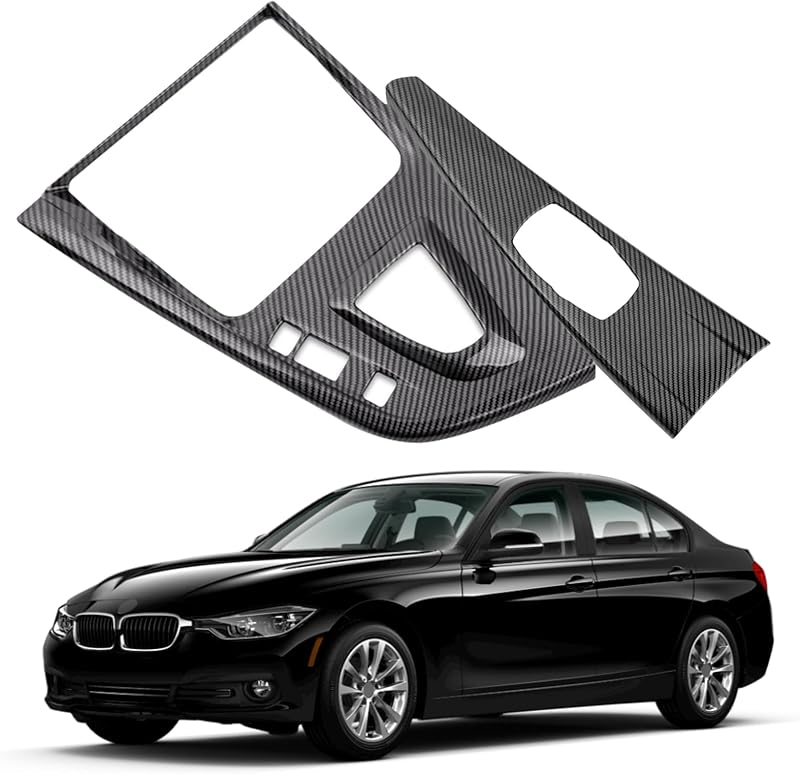 Moldura da alavanca de câmbio do console central VTVWNM estilo fibra de carbono para BMW F30 F31 F32 F34 F36 – 1 unidade