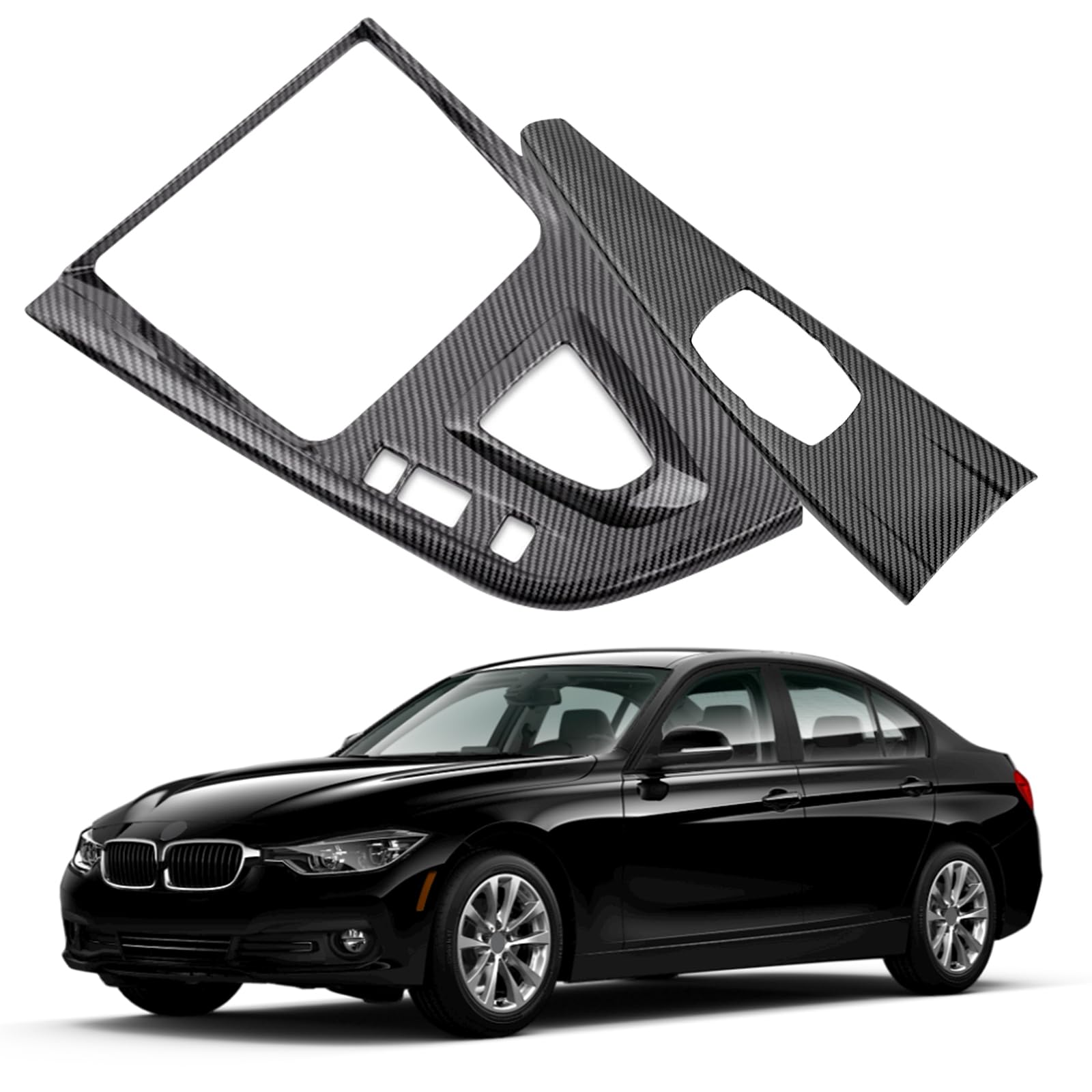 Center Console Gear Shift Panel Cover for BMW F30 F31 F32 F34 F36 328i 320i 335i 330i 435i 420i 430i 440i 425i Interior Decorations Carbon Fiber Style Accessories（Not for F33