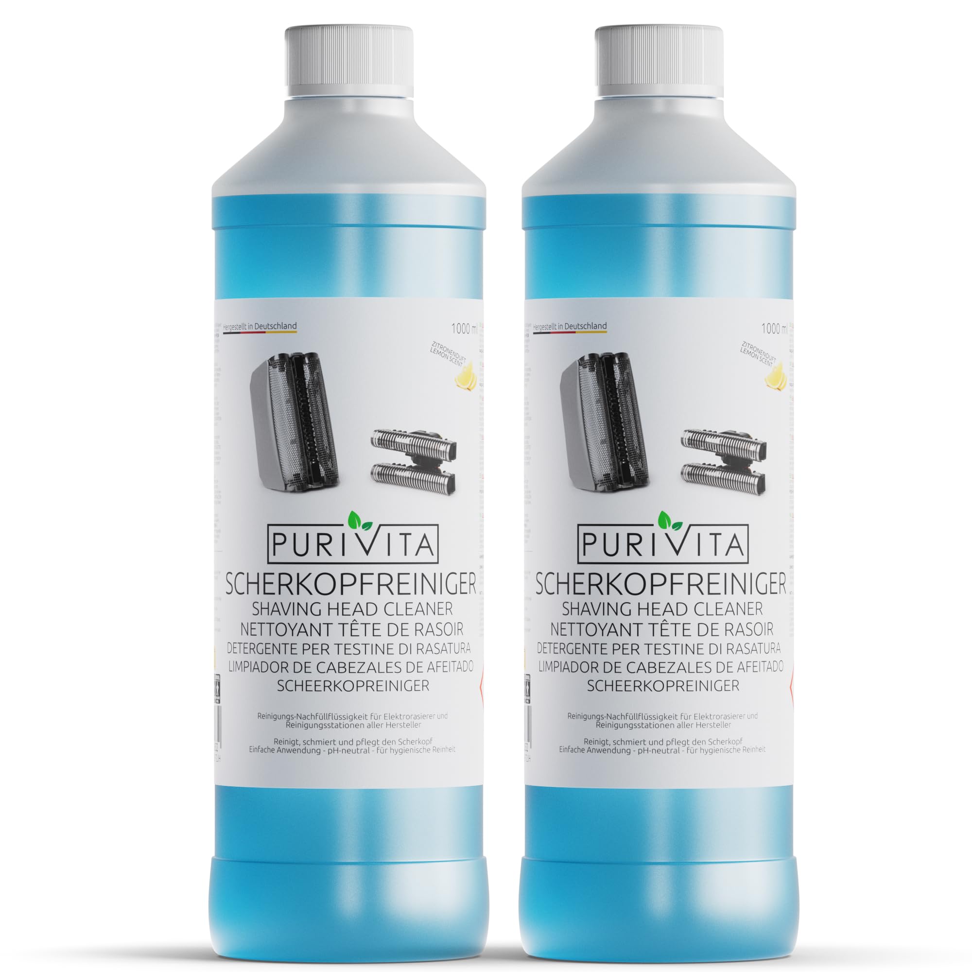 Purivita - Nettoyant Rasoir 2000 ml - Compatible avec Braun et Phillips - Liquide de remplissage