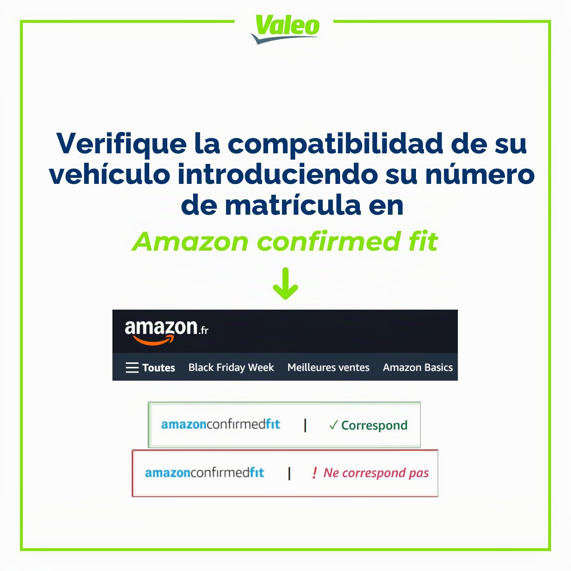 VALEO Silencio Original Aquablade Escobilla - VA308 - Kit de Mejor Rendimiento de Limpieza y Barrido en su Clase, Escobillas Térmicas de 650mm/480mm - Delanteras - Juego de 2 Escobillas - 572308