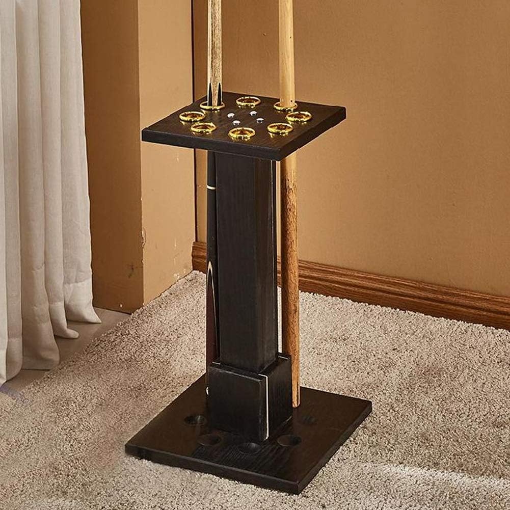 Billiard Cue Holder, Floor Cue Rack Billiard Supplies Display Stand, Holds 8 Cues, for Family Billiard Room, Black/Walnut/White/30x24x55cm