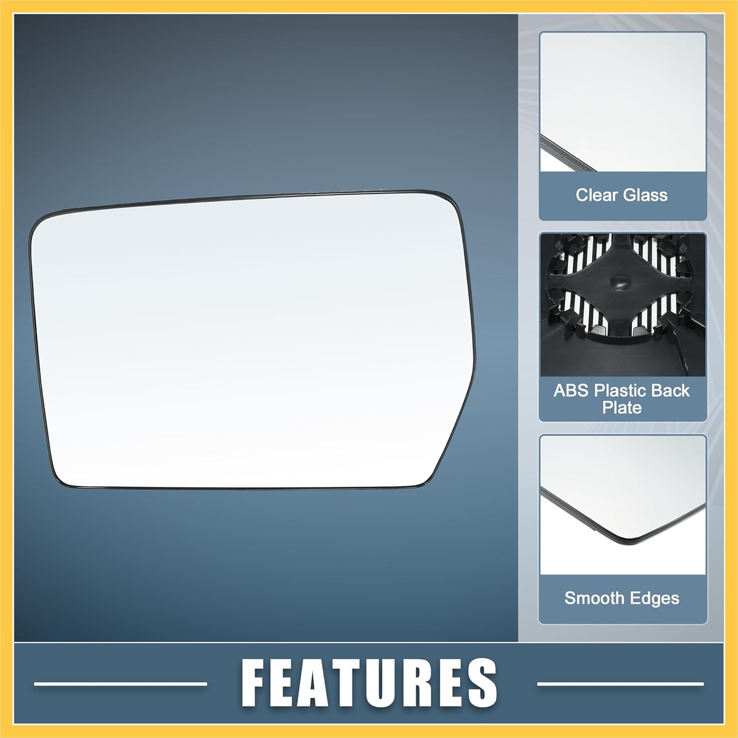 Driver Left Side Mirror Glass Heated 4L3Z-17K707-AA with Backing Plate Side View Convex Mirror Glass Replacement for Ford F150 2004 2005 2006 2009 2010 Auto Replacement Parts