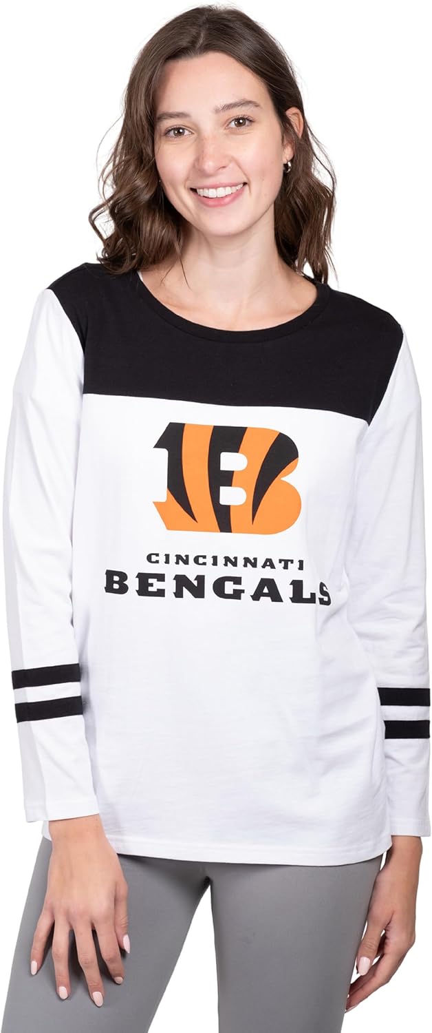 Ultra Game Women's NFL Official Super Soft Raglan Vintage Baseball T-Shirt
