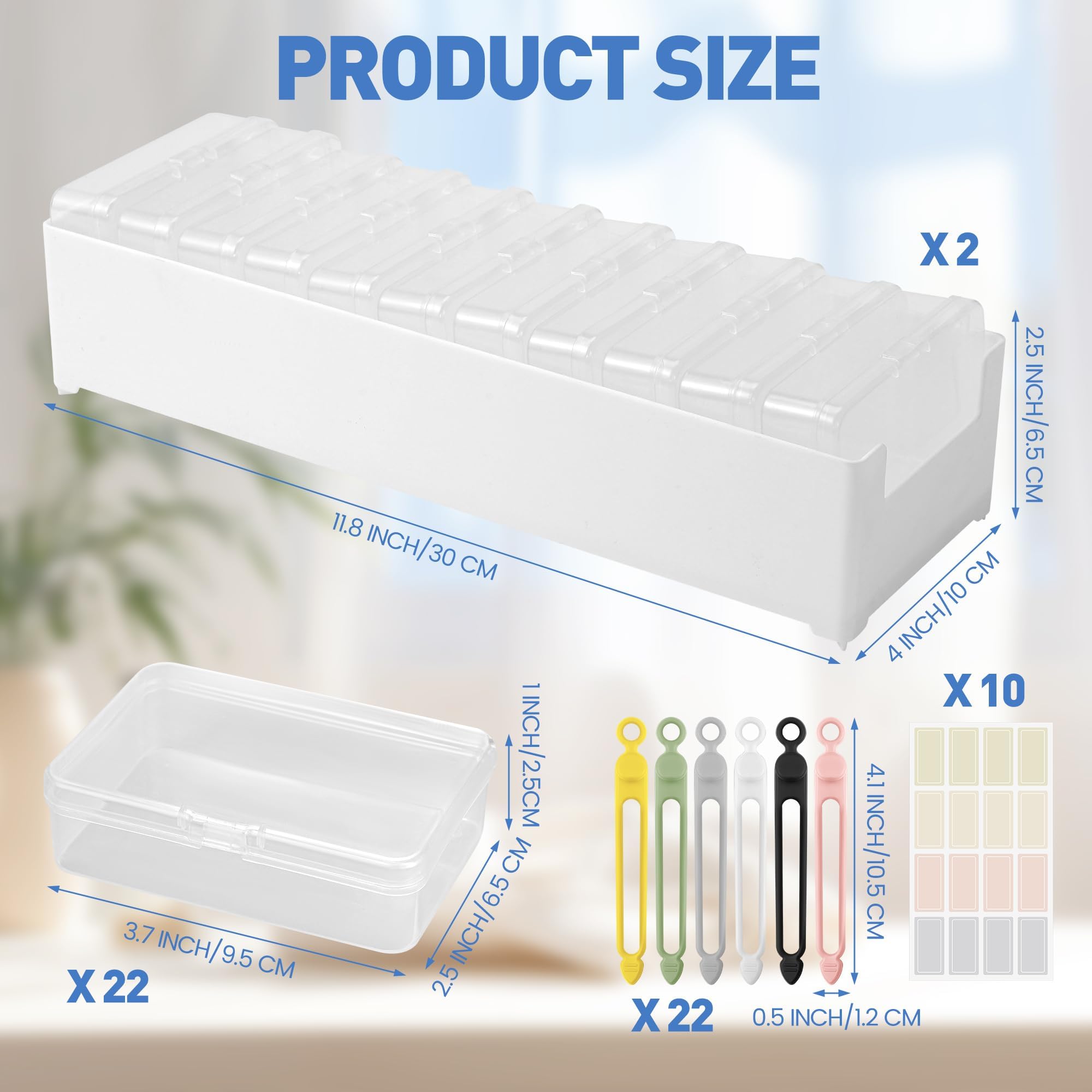 Confezione da 2 organizer per cavi con fascette metalliche, organizer per caricabatterie da scrivania, organizer per caricabatterie con custodie trasparenti adesivi per ufficio e casa