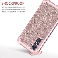 Vista 4 de LONTECT Funda para Galaxy S21 FE 5G no compatible con S21 5G Funda híbrida resistente 3 en 1 resistente híbrida resistente de alto impacto a prueba