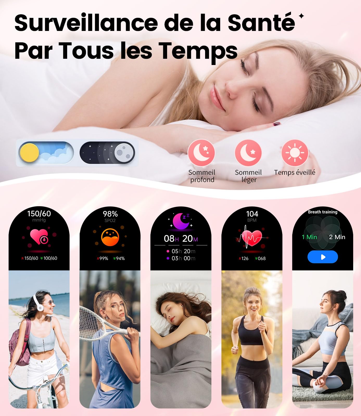 LIGE Montre connectée Femme Appels Bluetooth pour Android iOS 1,19" AMOLED Acier Inoxydable Diamant Smartwatch Argent Petite,Fréquence Cardiaque,Moniteur de Sommeil,Podomètre,Calories,100+ Mode Sport