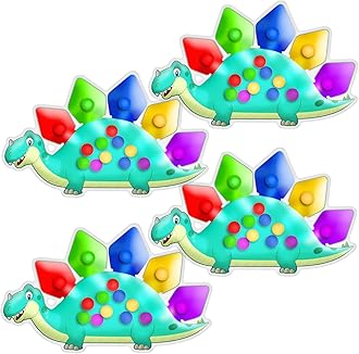 4PC Dinosaur Color Sorting Sensory Toys, Montessori Toys for Toddler Fine Motor Skill Game Learning Activities Quiet Calm Down Fidgets for Classroom Stocking Stuffers for 3 4 5 Year Old Kid Travel Toy