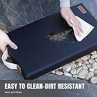 Vista 7 de HappyPicnic Almohadilla impermeable para arrodillarse de jardín, alfombrilla de espuma suave de 2 pulgadas de grosor para jardineros con mango