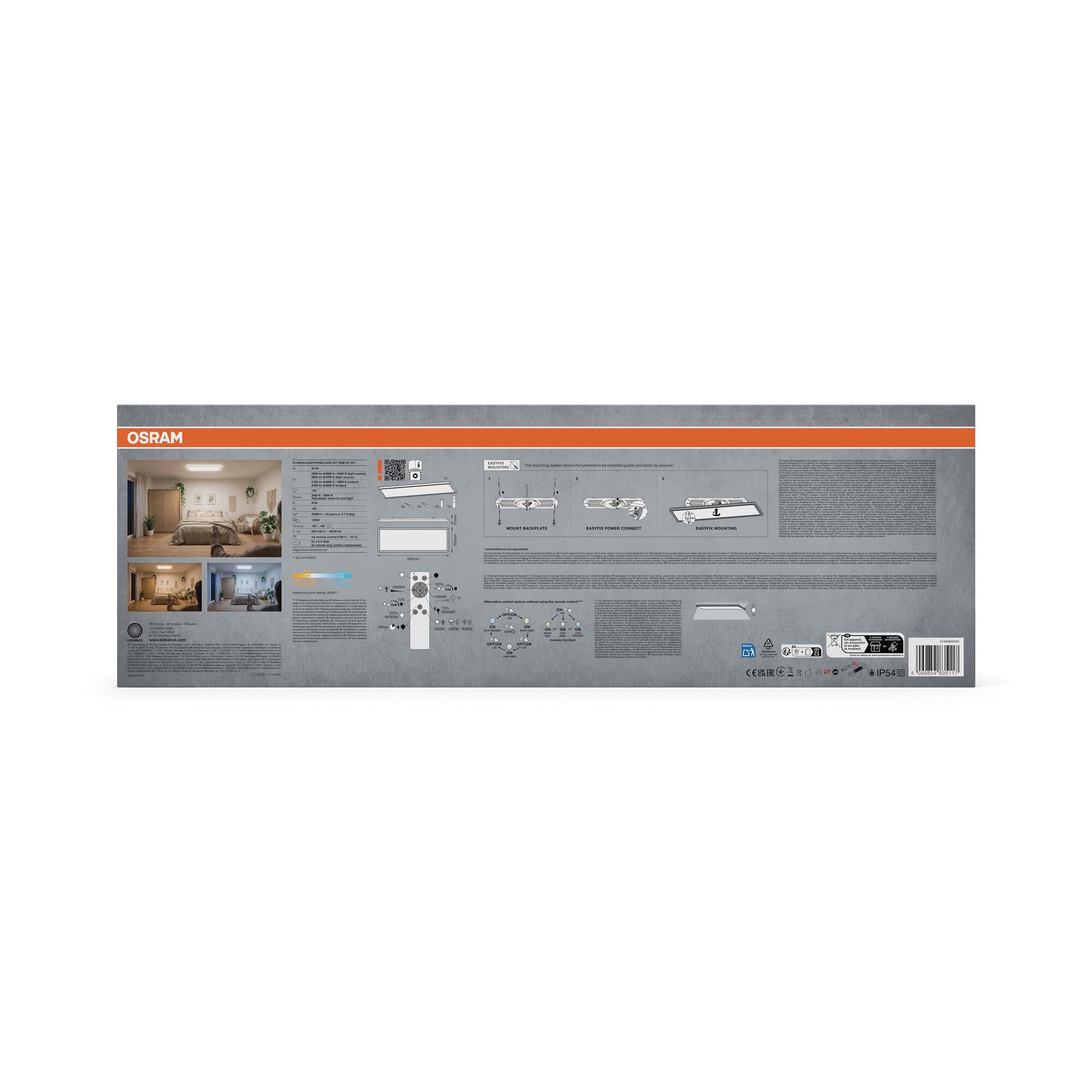 OSRAM panel LED biały, ciepła biel, 2600 K / 4000 K / 6000 K