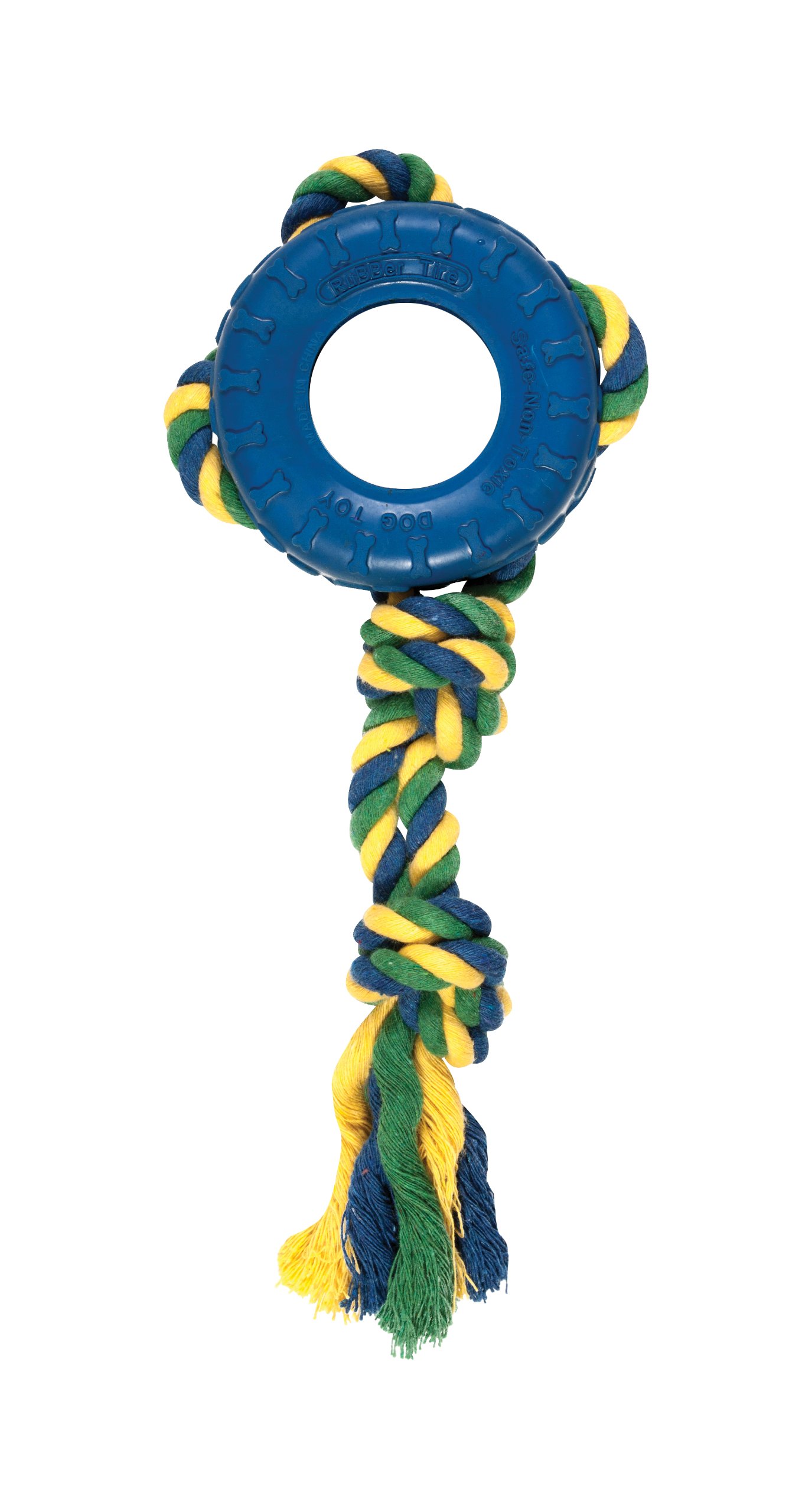 Boss PetChomper Tredz Tire Tug and Toss for Pets, Medium, Assorted Colors