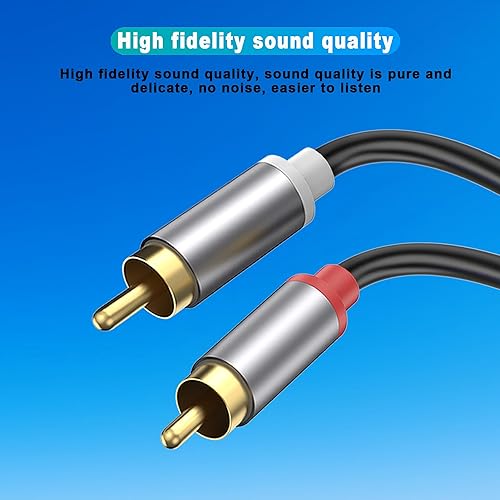 Miniatura 9 de Cable de 0.138 in a RCA, adaptador de audio RCA macho a auxiliar, adaptador de conector de auriculares de sonido de alta fidelidad, carcasa de