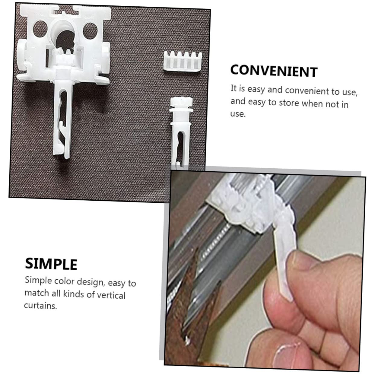 HOMSFOU 12sets Shutter Gear Blind Stem Replacement Curtain Pulley Vertical Blinds Parts Window Blind Stem Replacement Part for Vertical Window Blinds Stem White Venetian Plastic Repair