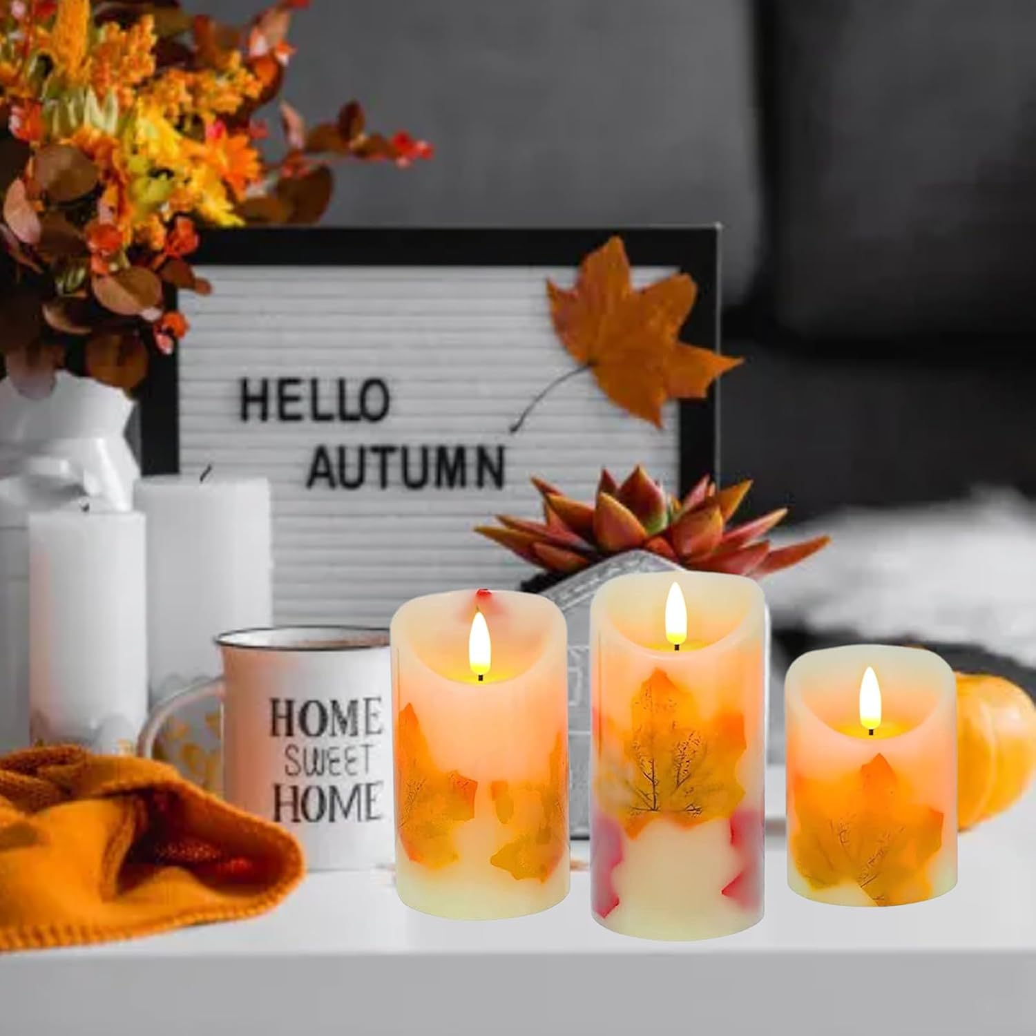 Flameless LED Pillar Candles with Timer & Remote Control, Safe Warm Glow, Battery Operated, 3-Piece 3"×4"/5"/6" Set, Waterproof Decorative Candles for Home, Wedding, Table & Outdoor Use