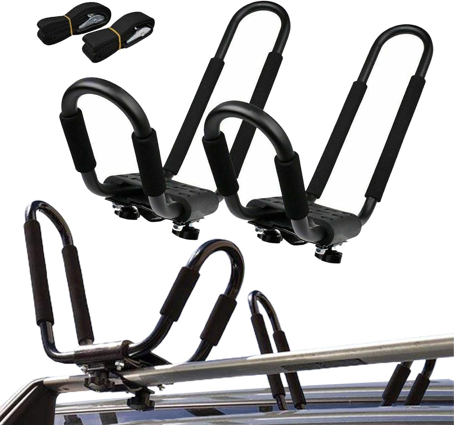 Amazon カヤックカーラック 2 個車サーフボード カヌー スノーボード ホルダー カヌー、カヤック、サーフボード、スキー板の