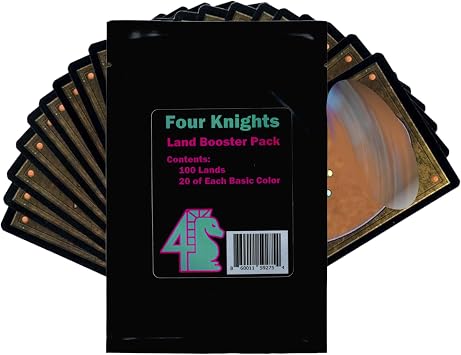 Four Knights MTG TCG Basic Land Booster Pack 100 Cards 20 of Each Color Compatible with Magic