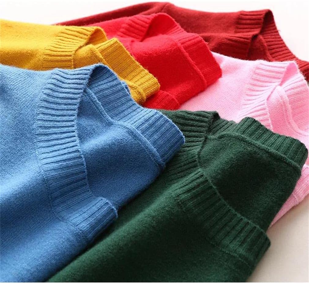 Women Slim O-Neck Pullover Cashmere Wool Blending Sweater Long-Sleeved Knit Bottoming Shirt