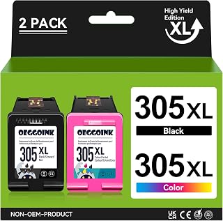 Oeggoink 305XL Ink Cartridges Remanufactured for HP 305 XL Black and Colour, HP 305XL for HP DeskJet 2710e 2700 2720 2724 Envy 6000 6010 6020 6030 Envy Pro 6420 6430 DeskJet Plus 4110 4120 4130