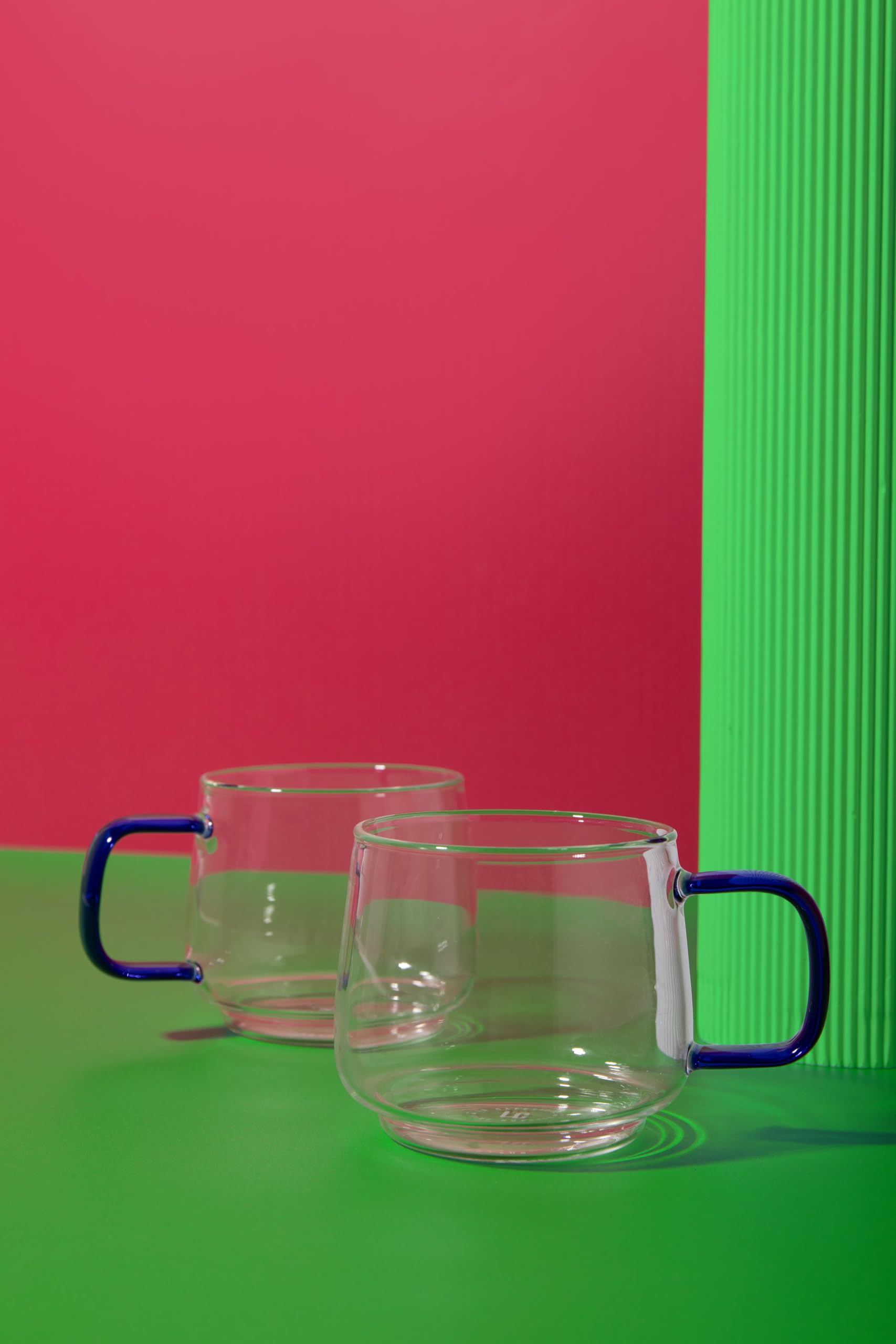 La Cafetière, Szklany Kubek La Cafetière Z Niebieskim Szklanym Uchwytem, Stylowe Kubki Do Herbaty, Kawy I Gorącej Czekolady, Wykonane Z Żaroodpornego Szkła