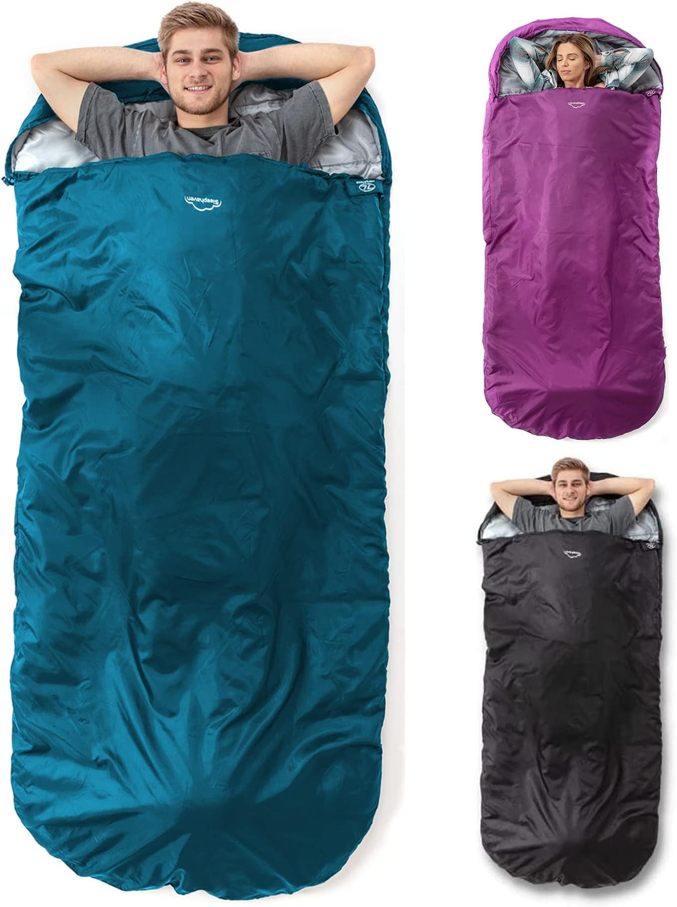 Highlander XL Sleeping Bag - Extra Wide Sleeping Bags for Adults - Rectangular, Lightweight & Water-Resistant - Soft Inner Lining - Indoor & Outdoor Use - Ideal for Camping