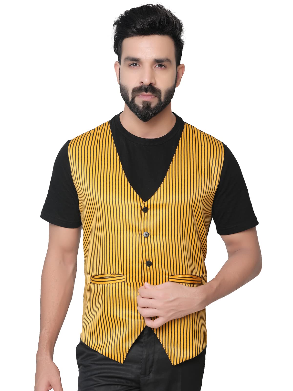 Click One Casual Uniform Striped Waistcoat For Men's