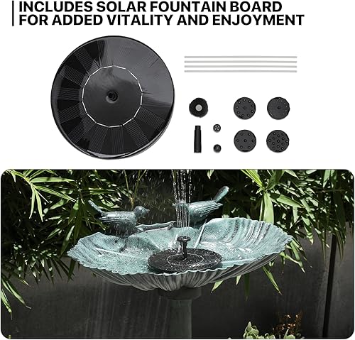 Miniatura 6 de MoNiBloom Baños para pájaros de 28 pulgadas para exteriores, fuentes de agua de baño de pájaros con energía solar con cuenco y soporte para patio y