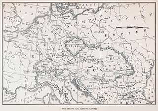 Map Germany And Austria Nthe German And Austrian Empires Line Engraving 19Th Century Poster Print by (18 x 24)