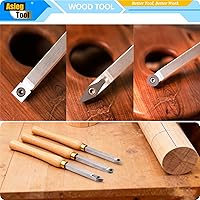 Vista 8 de Mini torno de madera con punta de carburo, herramientas de torneado, conjunto combinado de acabado de detallador más duro con mango de madera e
