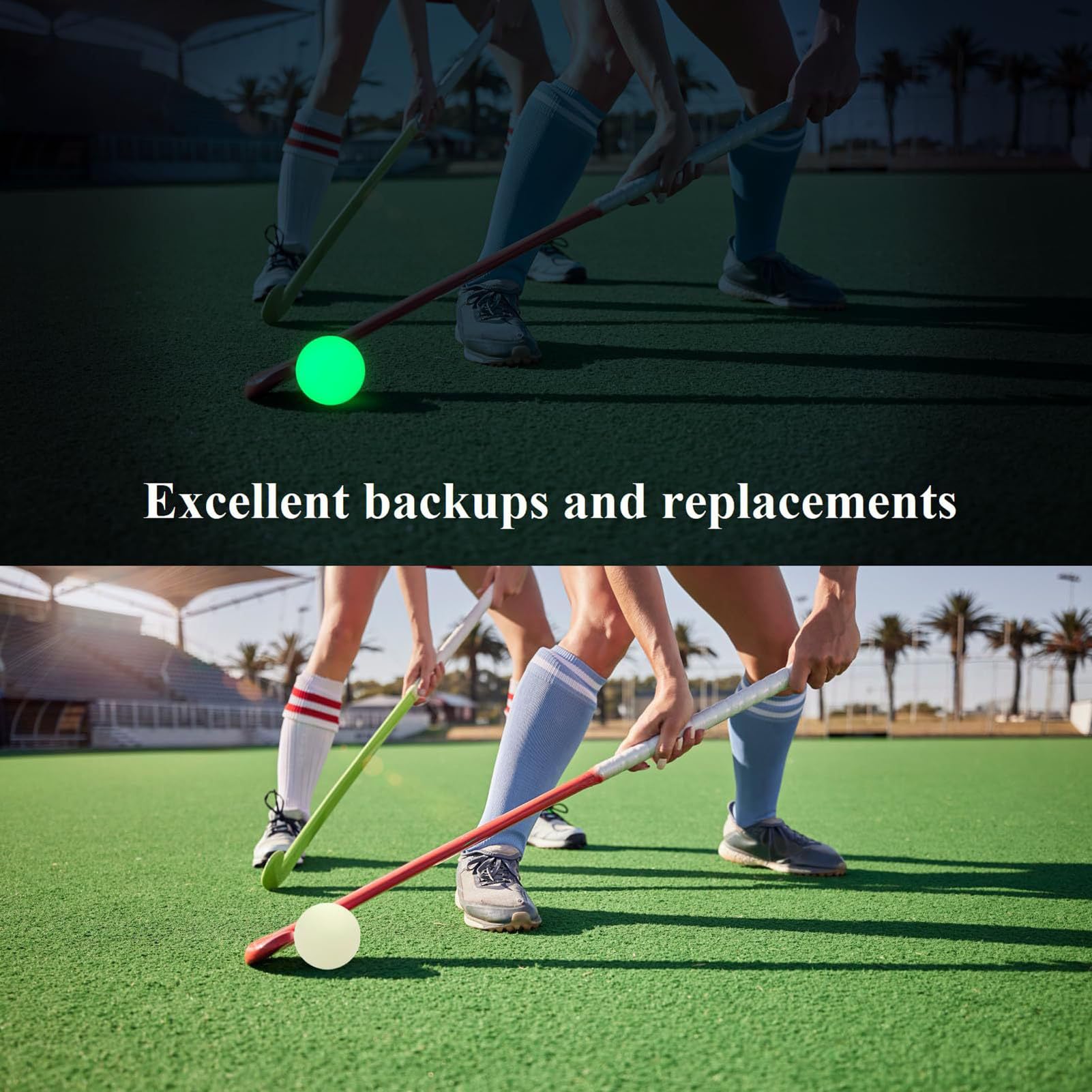 Palla da Hockey Che Si Illumina al Buio, Dischi da Hockey, 2 Palline Sportive Verdi Illuminate, Palle da Hockey su Strada, palloni Sportivi, Regali per Hockey su Pista per Giochi di Hockey