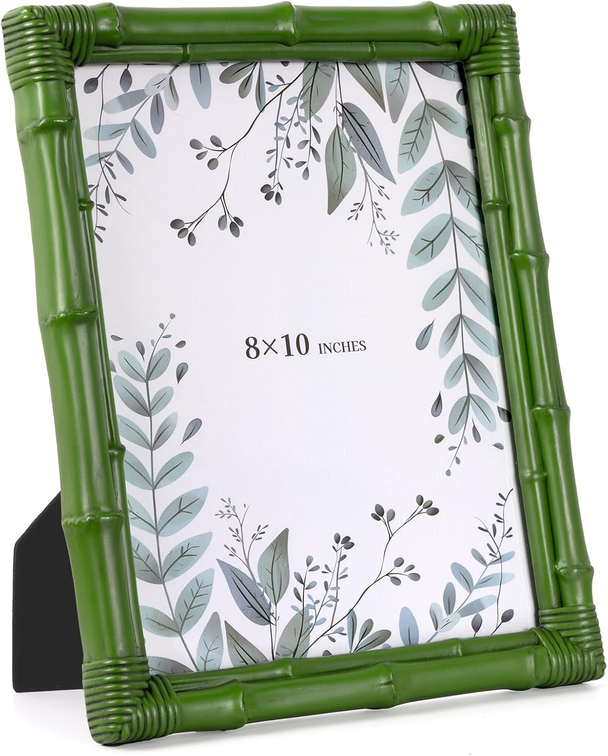 8x10 Picture Frame, Resin Photo Frame Natural Bamboo Inspired Handcrafted Decorative Frame with Tempered Glass Holiday Gift Home Gallery Wall Mantel Display Studio Office Hallway Décor, Green
