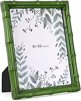 Realyoo 8x10 Green Bamboo Picture Frame - Handcrafted Resin Photo Frame with Tempered Glass, Coastal Farmhouse Gallery Wall Mantel Decor Gift