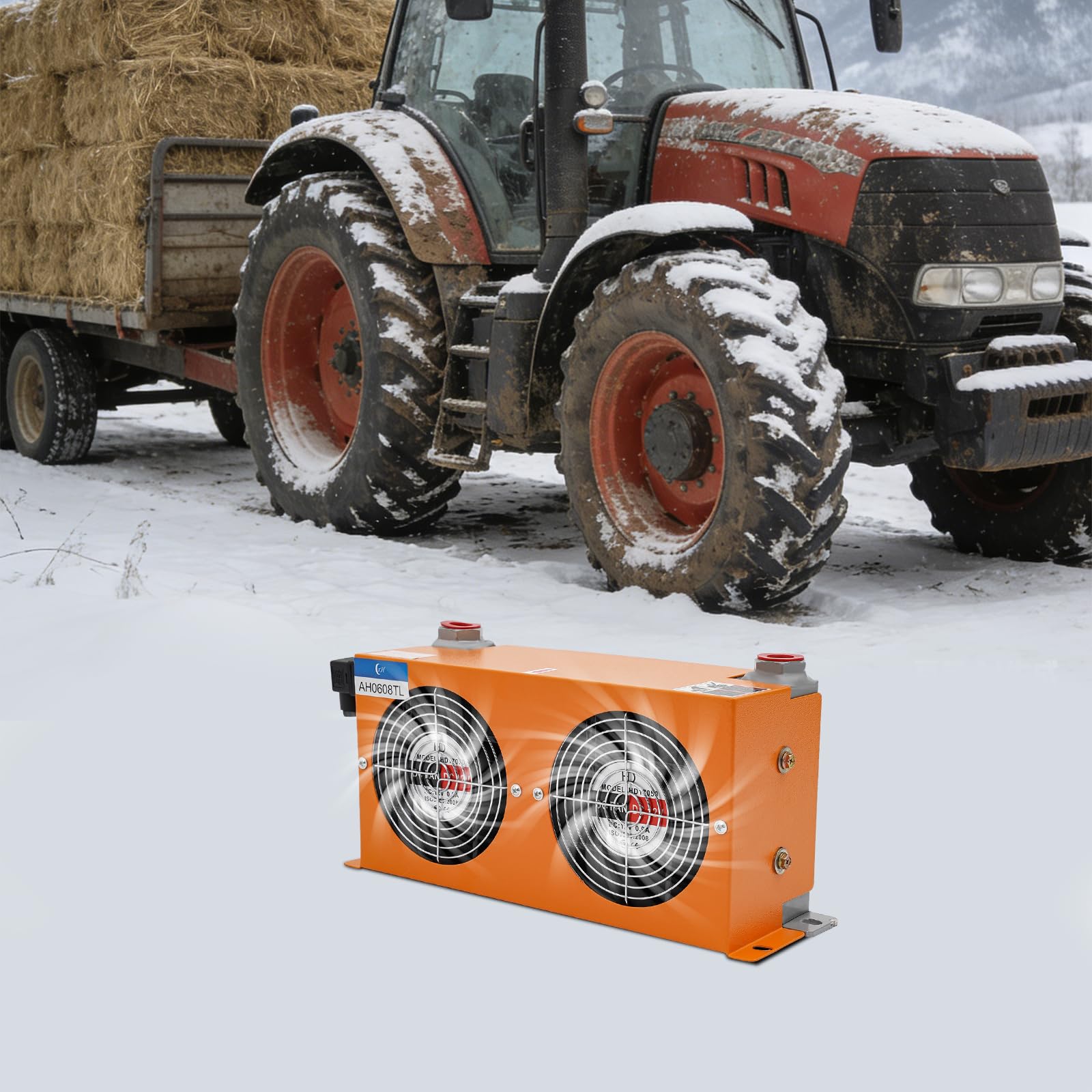 Radiatore olio idraulico radiatore olio radiatore idraulico radiatore motore radiatore radiatore ventola ventola radiatore alluminio alloggiamento DC 12 V 80 l min 2 x 48 W 1.8 m2 per costruzione
