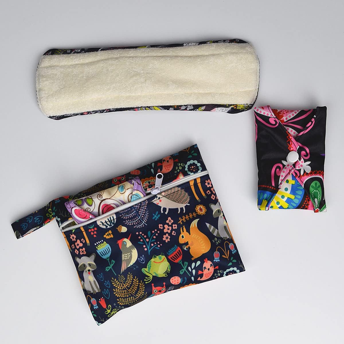 12 Pieces Cloth Menstrual Pads,Reusable Sanitary Pads,Size 10 inch Regular,Unscented