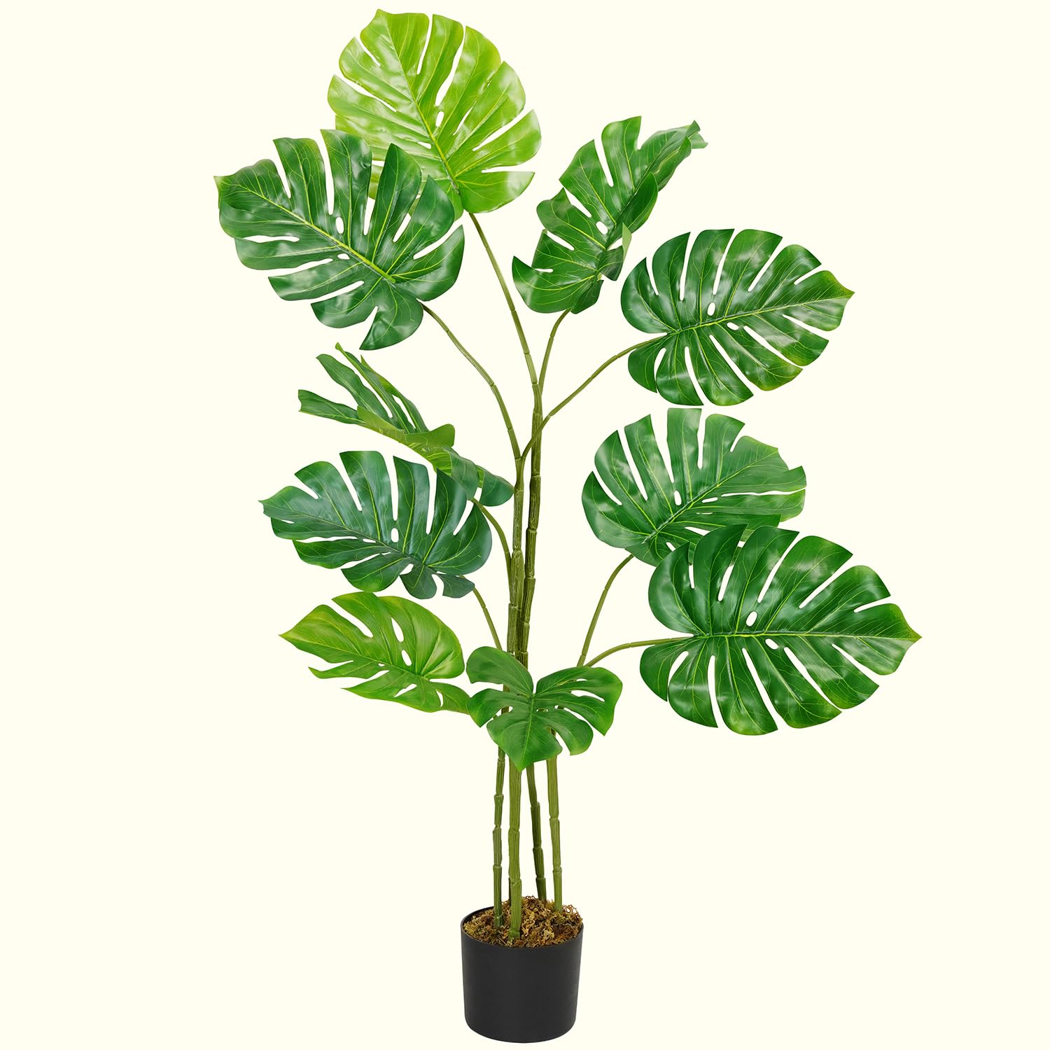 Sponsored Ad - ABOUT SPACE 4 Ft Artificial Monsterra Plant with 10 Leaves, Natural Looking Large Artificial Plants with Pot for Home Decor for Living Room, Bedroom, Office Decoration