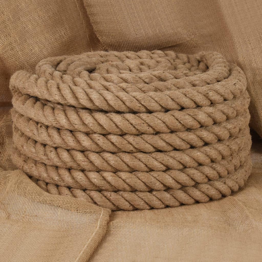 Cuerda de yute de 25 m de longitud, 40 mm de grosor, cuerda trenzada de yute natural para manualidades, arreglos florales, horticultura, embalaje y trenzado