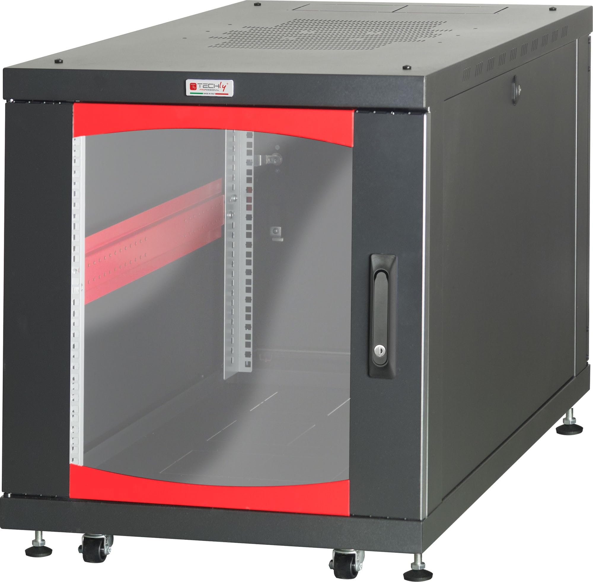 Techly Professional 105698 Armadio Server Rack 19" 600x800 12 unità Nero da sotto-scrivania Nero