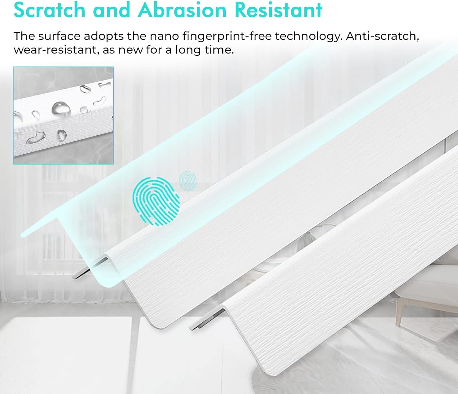 4 Pack Plastic PVC Corner 89 Degree Angle Trim Wall Edge Protector, White Beige Grey Drywall Corner Molding Strips for Stair Steps Edging, Self Adhesive(Grey,L 48inch/121.9cm)