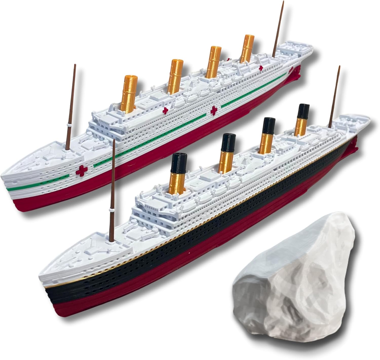 2-Pack RMS Titanic Model Ship & Britannic 1 Ft Long Assembled Titanic Toys for Kids, Historically Accurate Titanic Toy, Titanic Ship, Titanic Cake Topper, Titanic Figurine