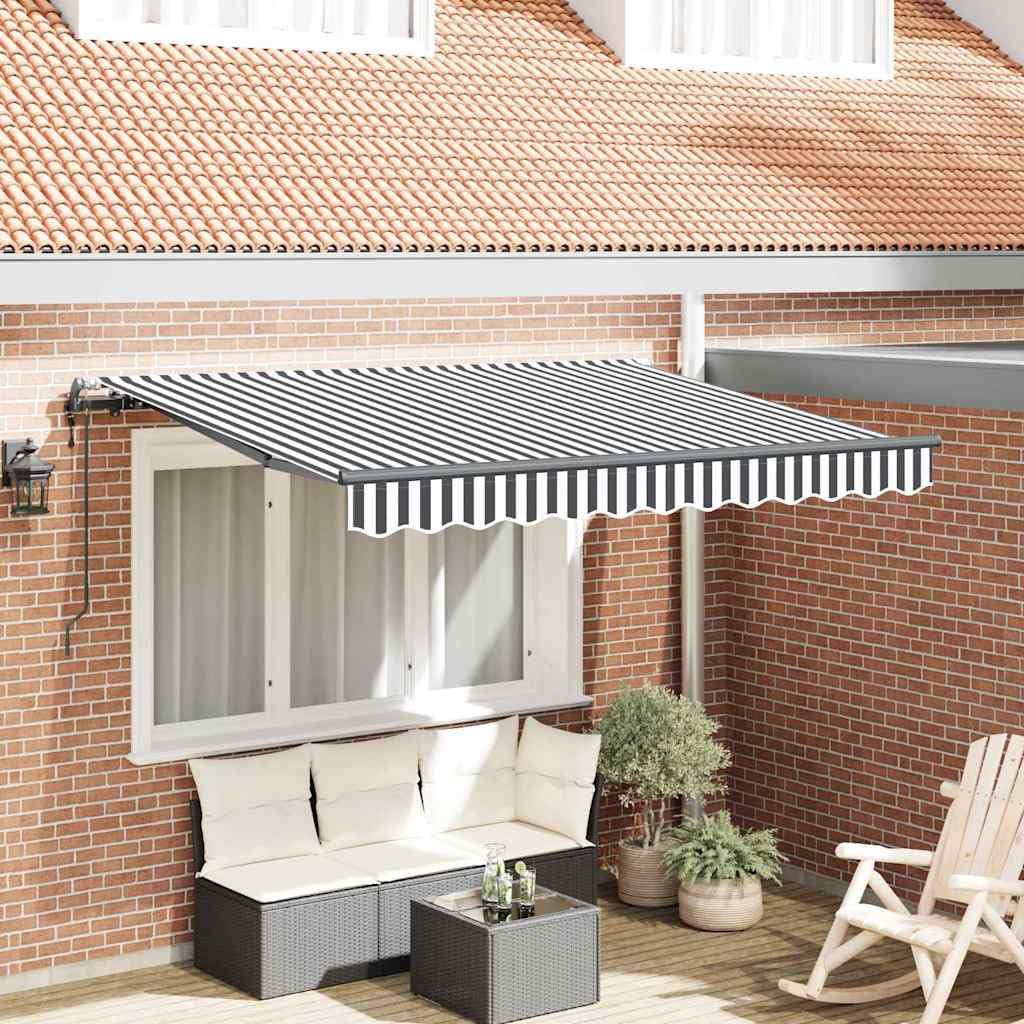 Auvent rétractable extérieur imperméable store banne manuel anthracite INLIFE