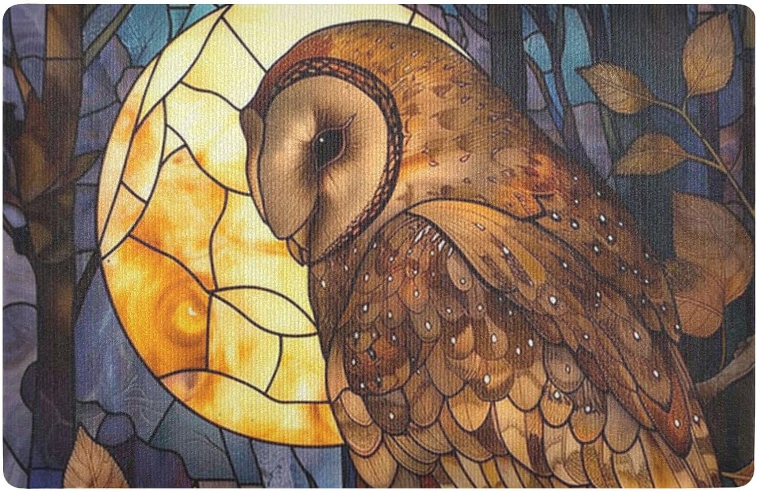 Front Door Mat, Retro Owl (1) Welcome Doormat Indoor Outdoor Entrance, Non-Slip Door Mat for Patio Porch Entryway, 32”x20”