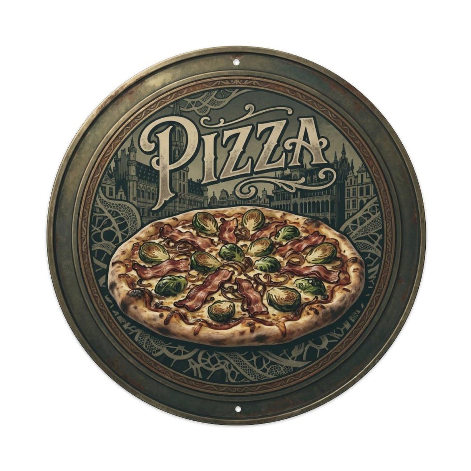 Restaurant Kitchen Italian Pizza European Heritage Metal Tin Sign