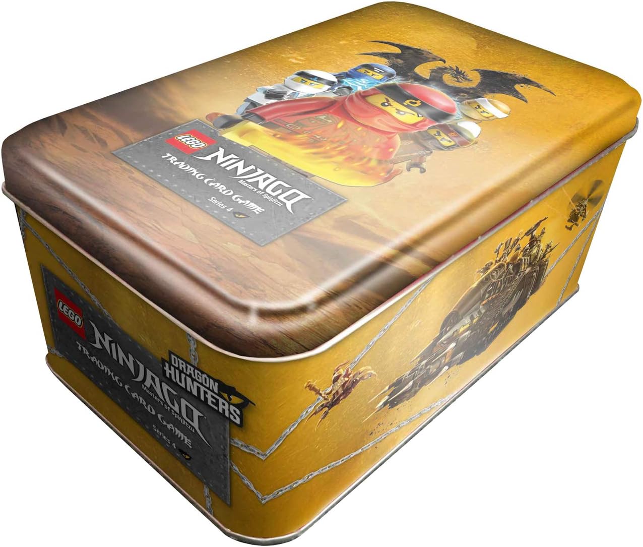 Top Media 180378 Lego Ninjago Series IV Tin Tin Box 10 Boosters Limited Gold Card XL Card and Figure Multi-Coloured (German)
