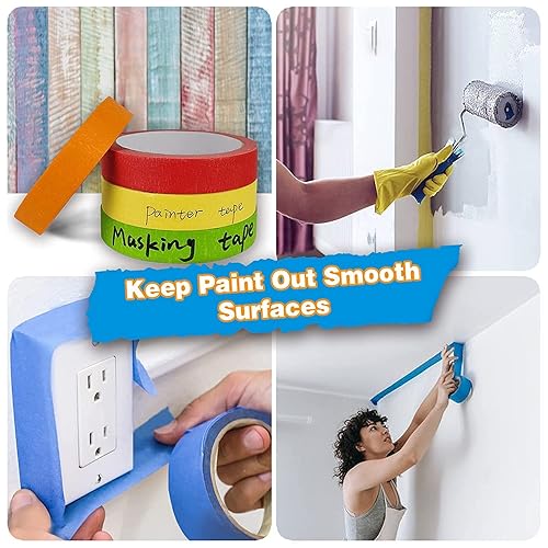 Miniatura 6 de Cinta fina para pintores de 18, 14, 12 pulgada de ancho, cinta de pintura cinta de enmascarar, cinta de rayas para manualidades, selección